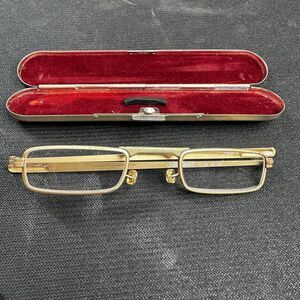 Vintage 1950s Foster Grant reading glasses with case Gold